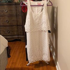 Lilly Pulitzer white, lace shift dress